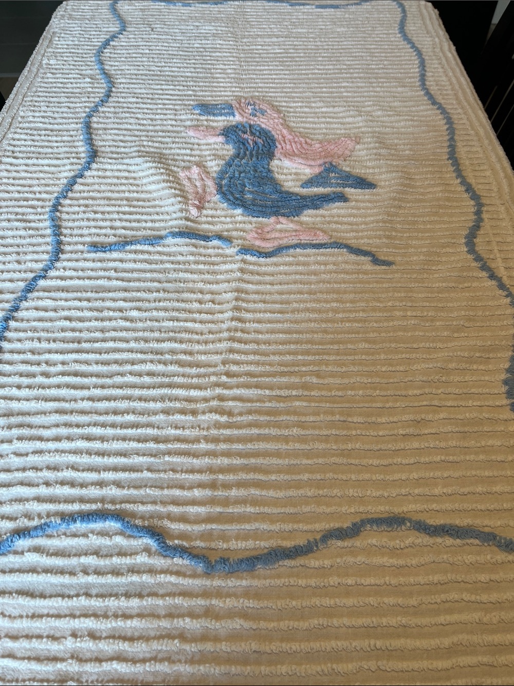 Vintage Child’s Bedspread - Ribbed Chenille - 1950s